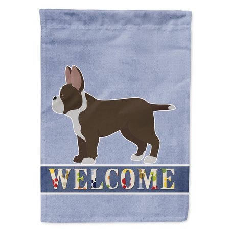 CAROLINES TREASURES Black French Bulldog Pit Bull Mix Welcome Garden Size Flag CK3735GF